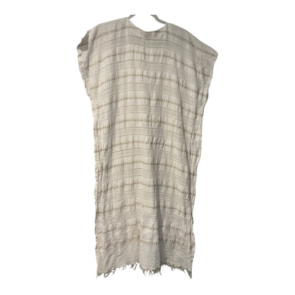 Lemlem by Liya Kebede White Cotton Handwoven Kaftan Dress One Size. AA46 - Picture 4 of 9